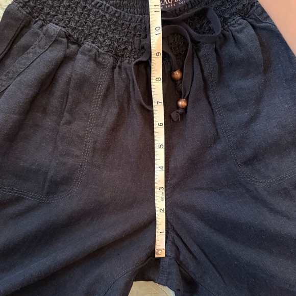 NWT Beau Dawson Women’s Navy Wide Leg Linen Pants Size L - Picture 7 of 10